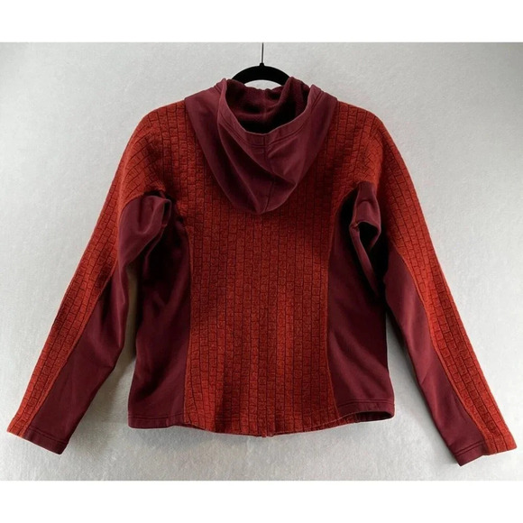 Vtg Patagonia Fleece Jacket Womens Size M Geometric Pattern Hoodie Orange - Picture 2 of 12